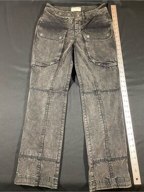 We The Free Washed Black Cargo-Style Jeans with Snap Pockets